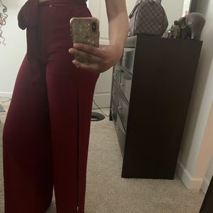 Red Wrap Pants